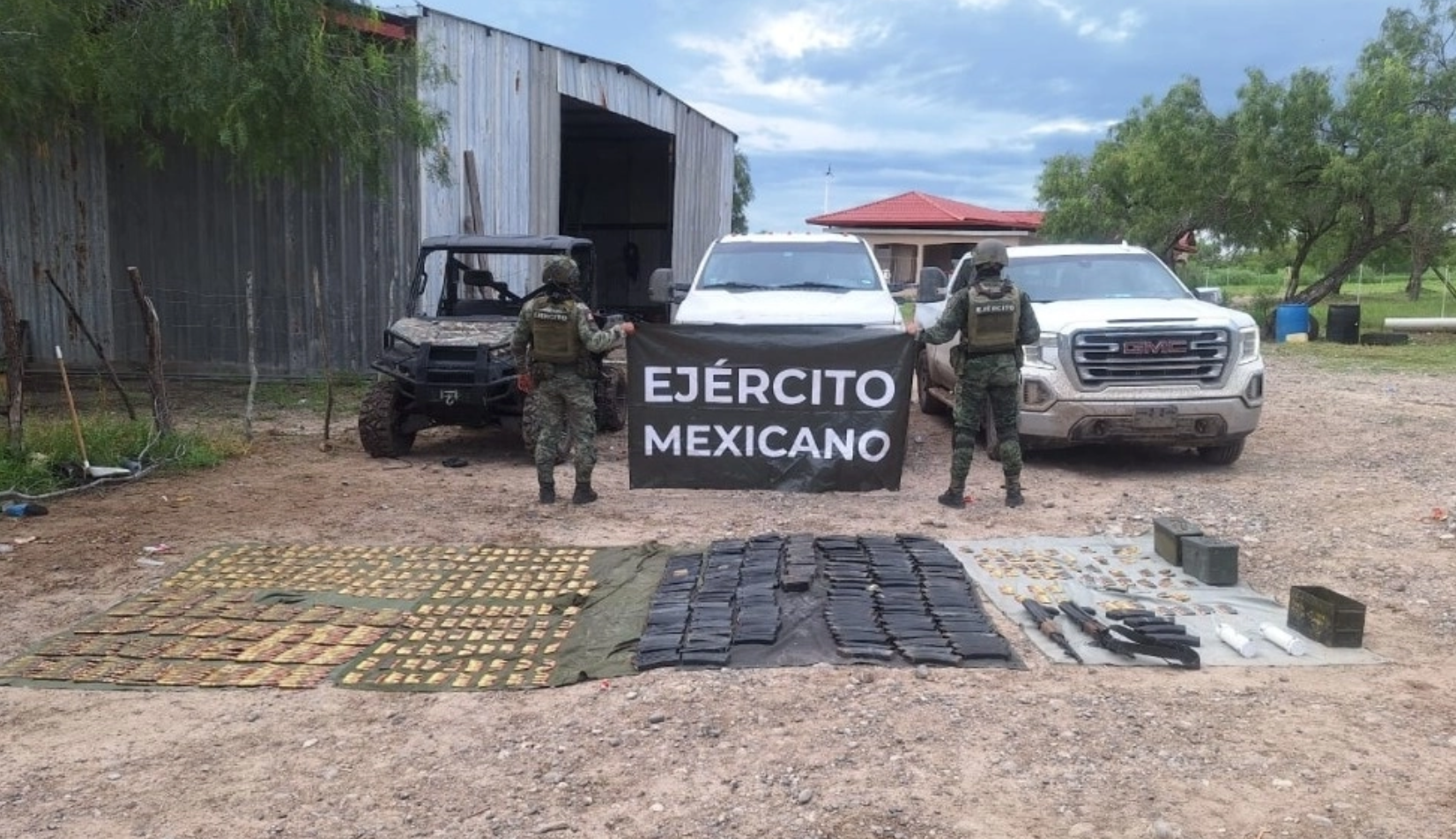 Sedena asegura armas en límites de Tamaulipas y NL